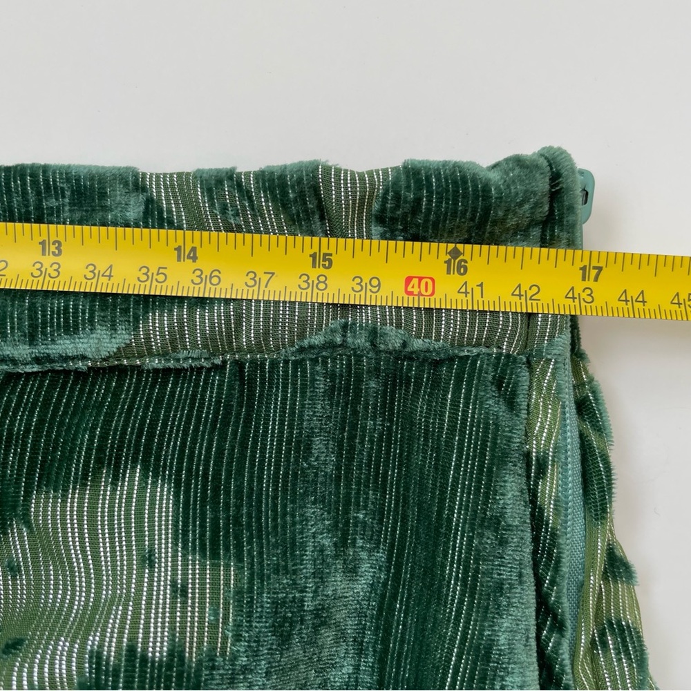 ModCloth Velvet Burn Out Skirt  XL Green Shimmer Striped Flowy - Picture 12 of 13